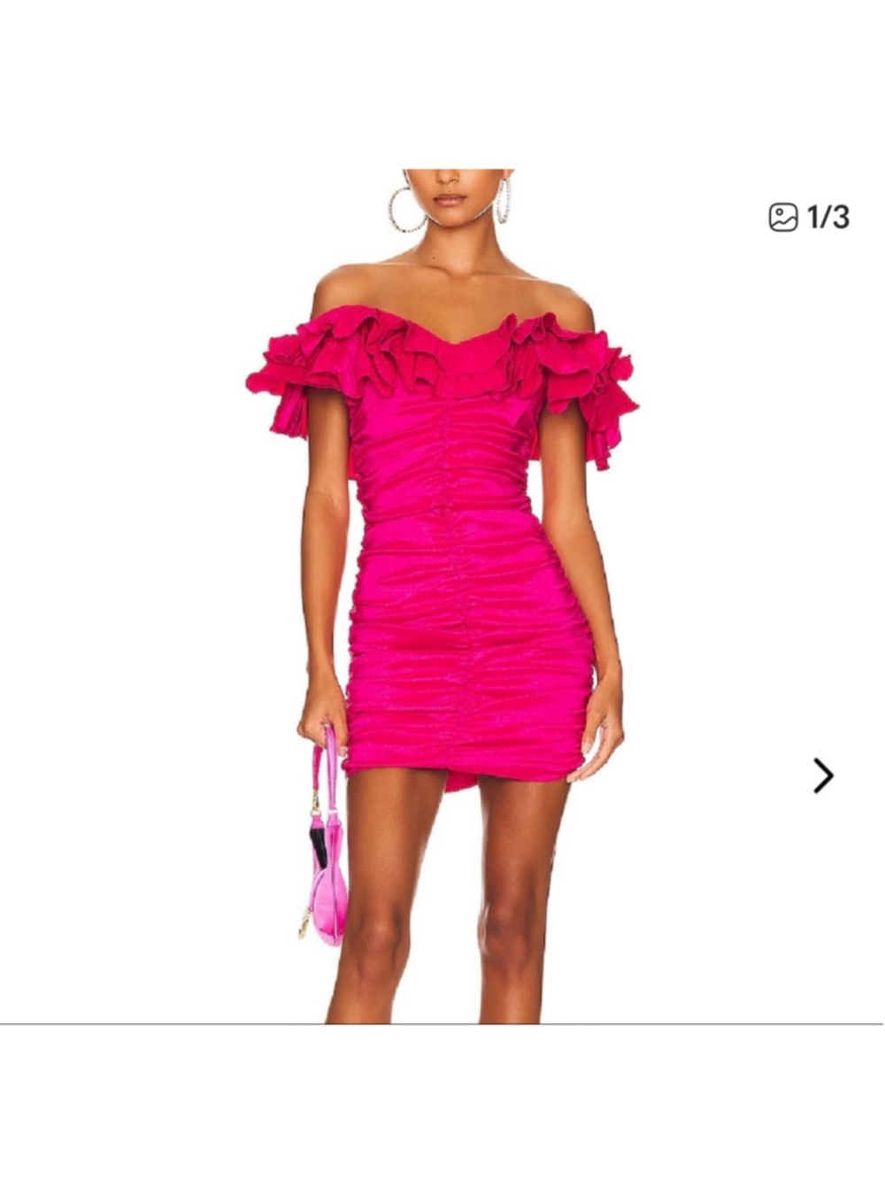 Lovers & Friends mini dress sexy pink ruffled wedding guest cocktail glam prom S